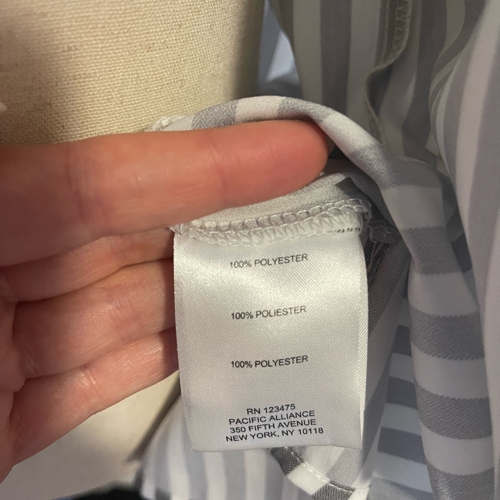 Ellen Tracy White and Gray Striped shirt - Picture 7 of 7